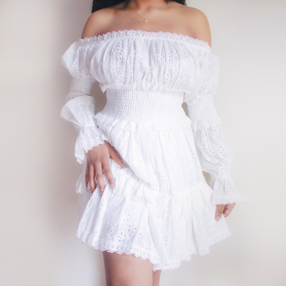 NWT Divine Heritage White Eyelet Dress - Picture 4 of 7